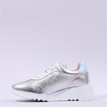 Wonders Kyoto Wedge Bungee Lace Trainer - Silver